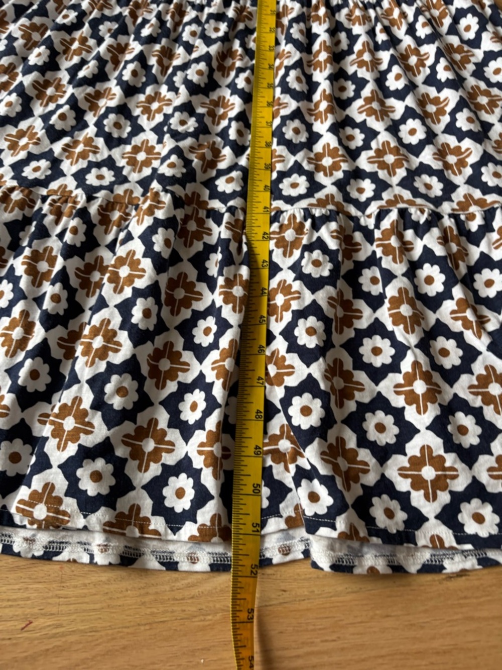 Boden Sleeveless V-Neck Maxi Dress in Navy and Brown Tile Print - Picture 4 of 9